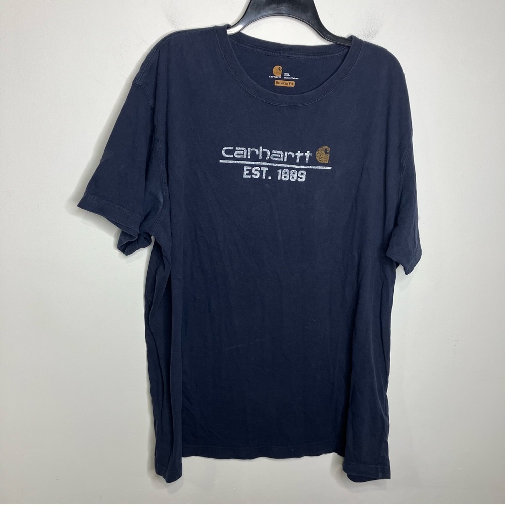 Carhartt relaxed fit t-shirt navy blue casual work trendy‎ men’s size 2XL